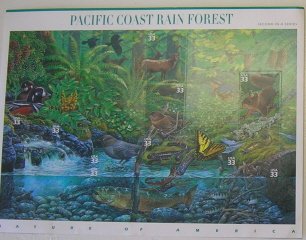 Full Sheet Pacific Coast Rain Forest stamps