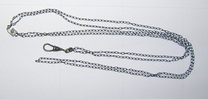 Antique Ladies Silver Slide Chain for Pocket or Pendant Watch Circa 1900