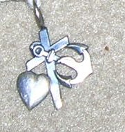 Sterling Cross, Anchor, and Heart Charm