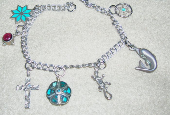 Danecraft Sterling Bracelet with 7 Charms