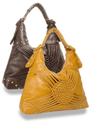 Trendy brown decorative weave hobo handbag/purse