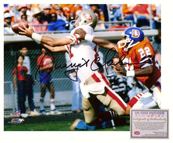 Autographed Dwight Clark Photo - 8x10 Catch vs Denver Broncos