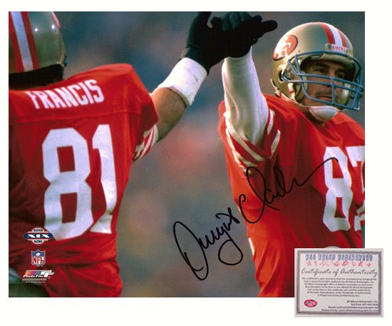 Signed Dwight Clark Photo - 8x10 Super Bowl XIX High Five