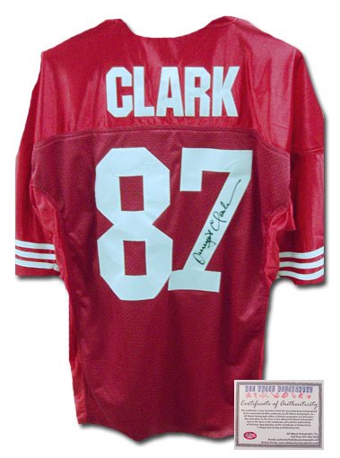 Dwight Clark Autographed Jersey- Authentic
