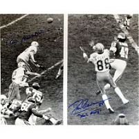 Roger Staubach & Drew Pearson Dual Autographed Photo - Hail mary 16 x 20