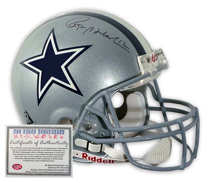 Roger Staubach Autographed Helmet - Mini Replica