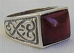 A beautiful dark red ring
