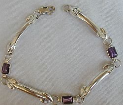 Purple silver bracelet