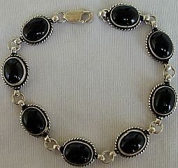 Silver-Onyx bracelet