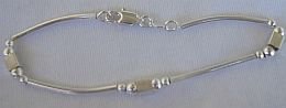Silver cubes and parts bracelet