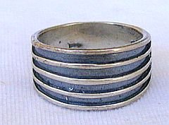 Strips silver ring-A5