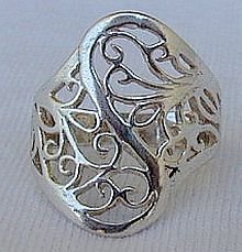 Jungle silver ring