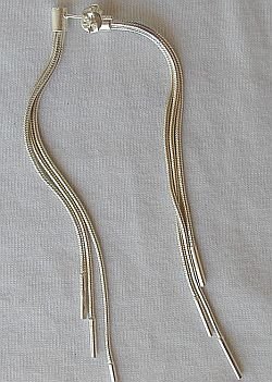 Silver dangling earrings-A