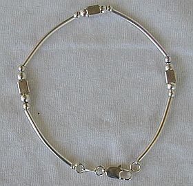 Cubes&srips silver bracelet