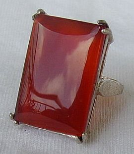 RC-red agate silver ring
