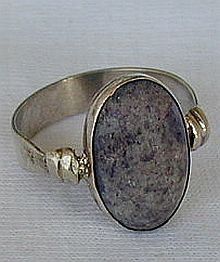 Naturale purple agate stone ring