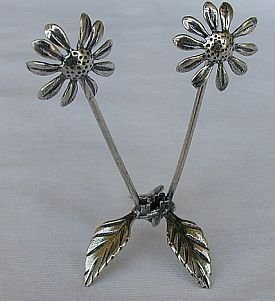 Flowers silver miniature