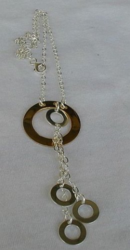 Golden and silver rounds necklace