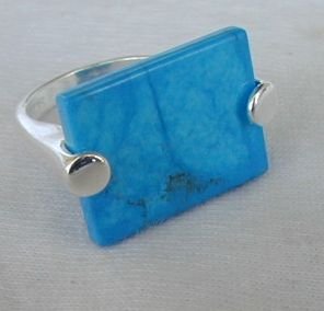 Turquoise pressed ring