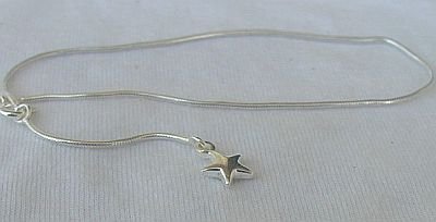 Silver star anklet