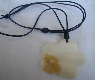 Mother of pearl-White with brown spots
