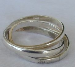 Trio silver ring