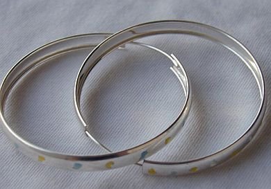 Yellow&light blue hoops