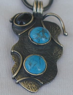 Silver-Turquoise-Onyx pendant