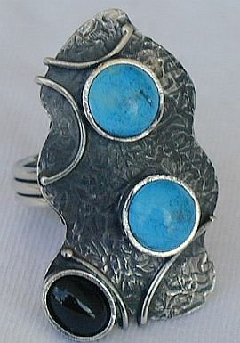 Onyx turquoise ring