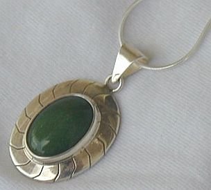 Green agate pendant-B