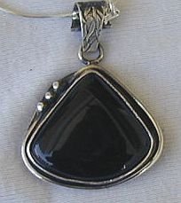Black agate pendant-SR62