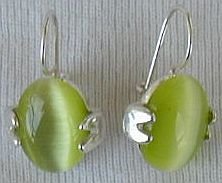 Green peridot earrings