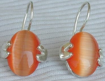 Orange oval earrings
