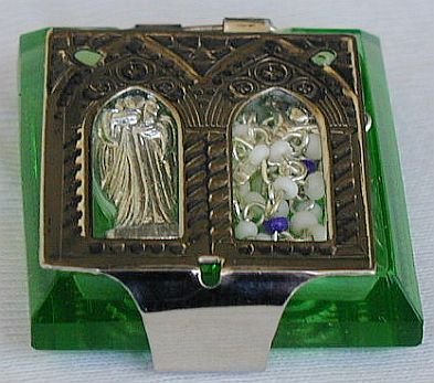 Olive green mini Rosary box