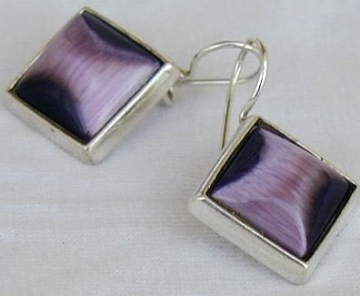 Purple square-2 earrings