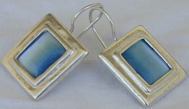 Light blue square earrings-D