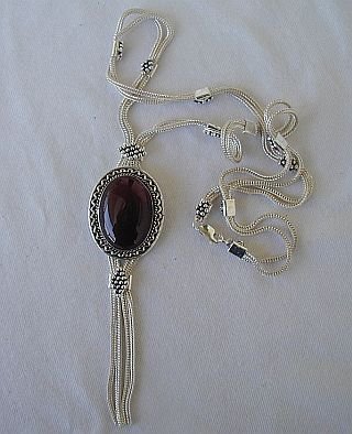 Red long necklace