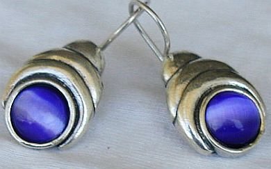 Blue cat eye earrings