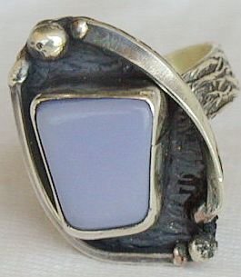 Quartz silver ring