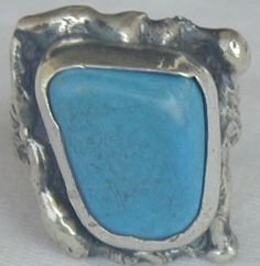 Turquoise pressed stone ring-HMTP