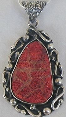 Colored sea stone pendant