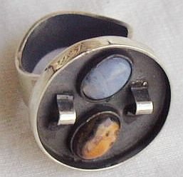 oxidized orange and light blue ring-B