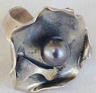 Black pearl ring-S52