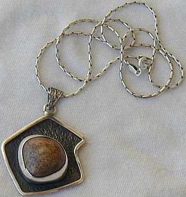 Brown hand made pendant-P14