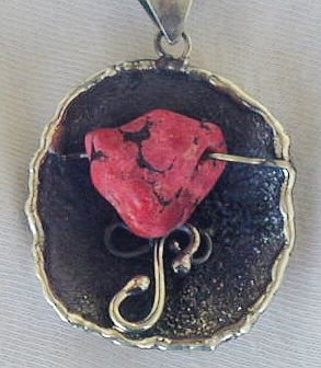 Red sea stone pendant-P8