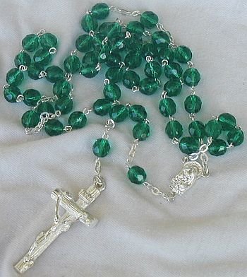 Beautiful green beads rosary