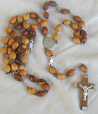 Wood Rosary with Jerusalem Cross