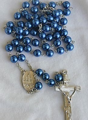 Blue navy pearl beads Rosary