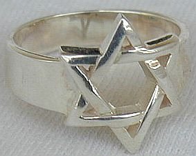 Silver Star of David ring - B