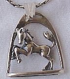 Framed horse pendant